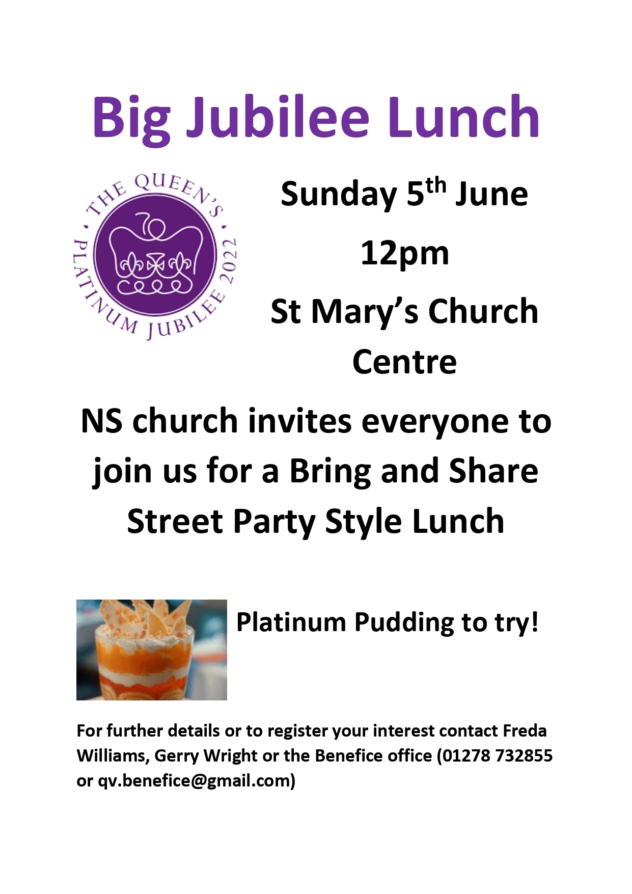 Bring and Share Jubilee Lunch @ St Marys Church Centre